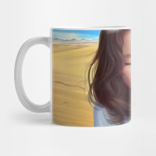 beautiful girl desert Mug